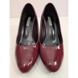 Women's Burgundy Patent Leather Pumps by Loretta Trend Size 9.5